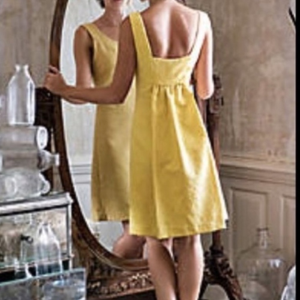 Anthro Rain In Spain Chartreuse Shift Dress 8